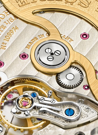 Close-up pf movement L086.2 of the SAXONIA DUAL TIME