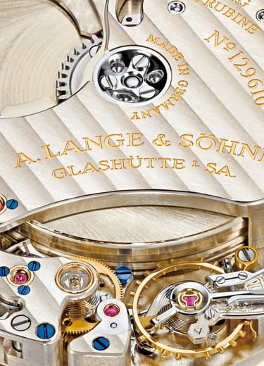 Close-up of movement L034.1 of the LANGE 31