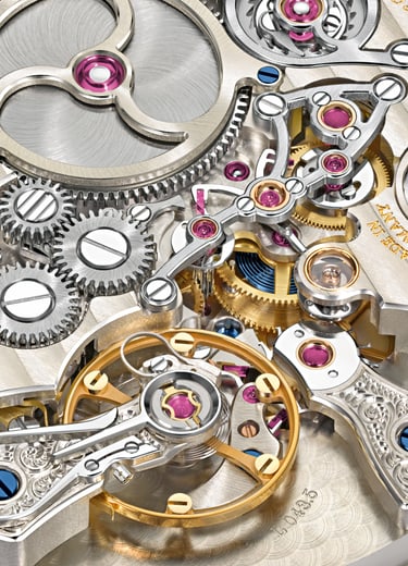 Close-up of the ZEITWERK MINUTE REPEATER movement L043.5