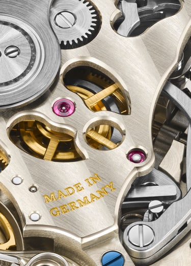 Close-up of movement L156.1 powering the ODYSSEUS CHRONOGRAPH