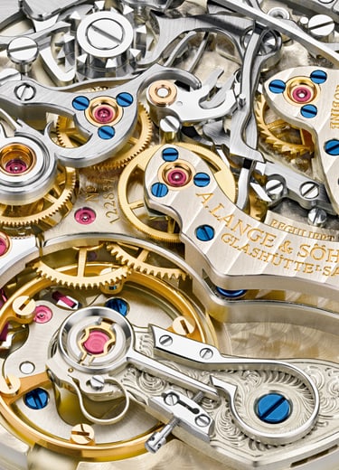 Close-up of movement L951.5 of the 1815 CHRONOGRAPH