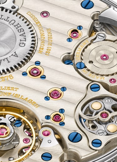 Close-up of movement L122.1 of the The RICHARD LANGE MINUTE REPEATER
