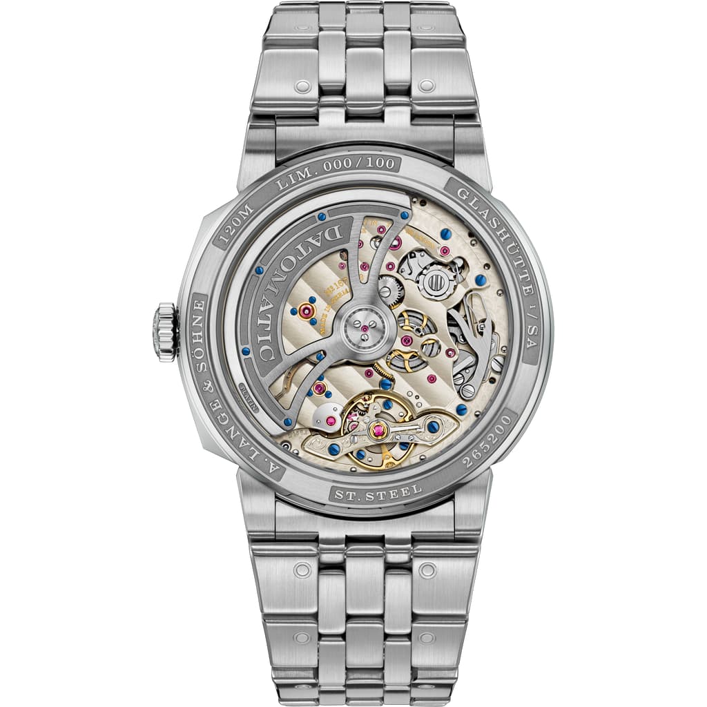 Face arrière ODYSSEUS CHRONOGRAPHE en acier inoxydable, référence 463.178
