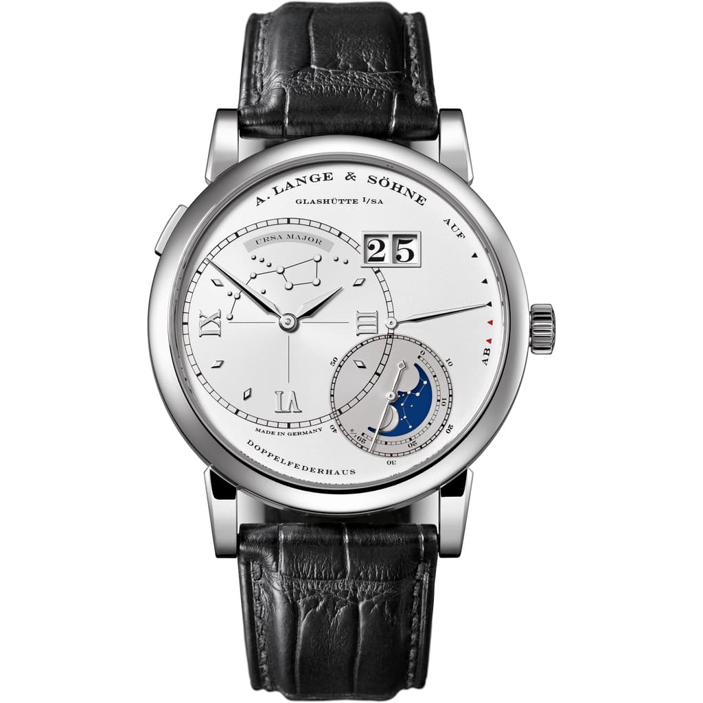 Front side of GRAND LANGE 1 “Luna Mundi/Ursa Major” in 750 white gold, reference 119.026