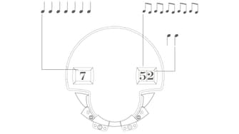 Sketch of the mechanism that indicates the time acoustically
